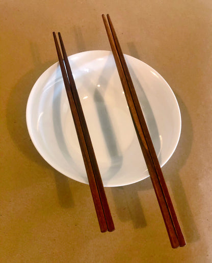 SIMPO 12" Cooking/ Hotpot Chopsticks-(100% Tung oil finish)-Natural Wood Chopsticks-Made In Canada