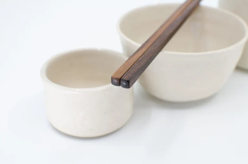 Simpo Rounded style (100% Tung oil finish)-Natural Wood Chopsticks-Made In Canada - Walnut